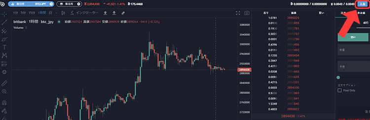 ビットバンクへ入金