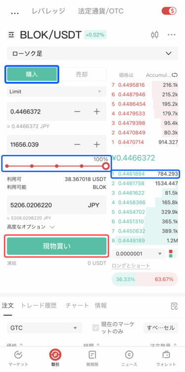 BLOKの現物買い