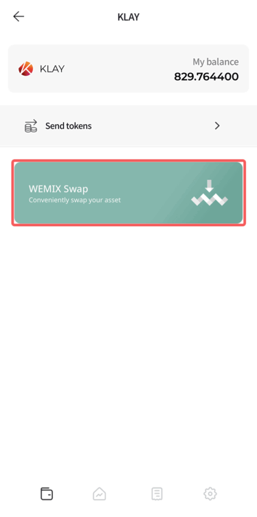 KLAYをWEMIXにスワップする