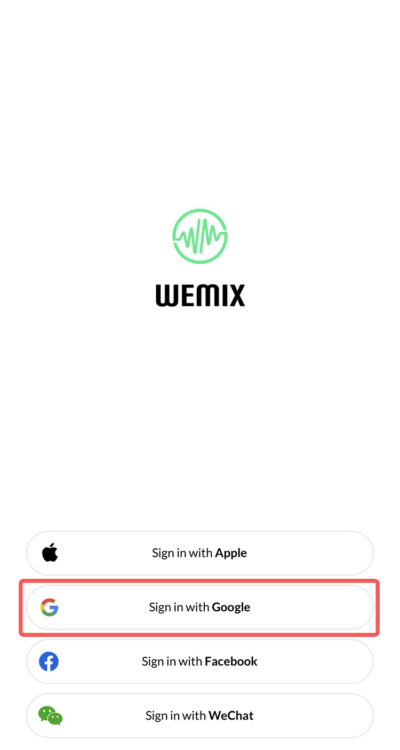 wemixウォレットとGoogleアカウントの連携